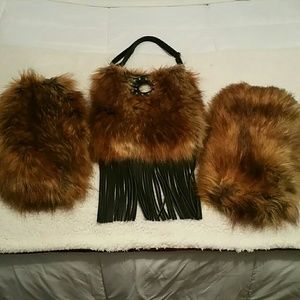 SALYERS Fabulous Furs handbag, leg warmers, NWOT